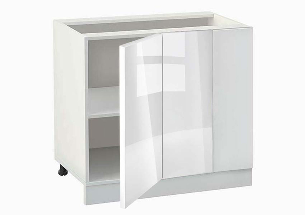 Ντουλάπι κουζίνας επιδαπέδιο γωνιακό 100εκ. Alba gloss , No 1001 MDF, κωδ. 1219922625, Genomax